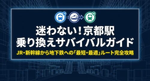 JRや新幹線から地下鉄への最短・最適ルートを案内するロゴとタイトル画像